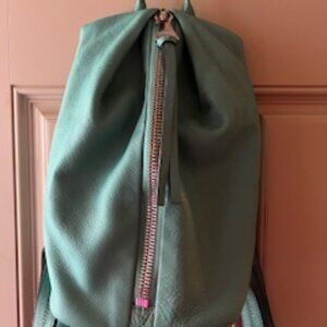Aimee Kestenberg, leather, backpack purse, blue green